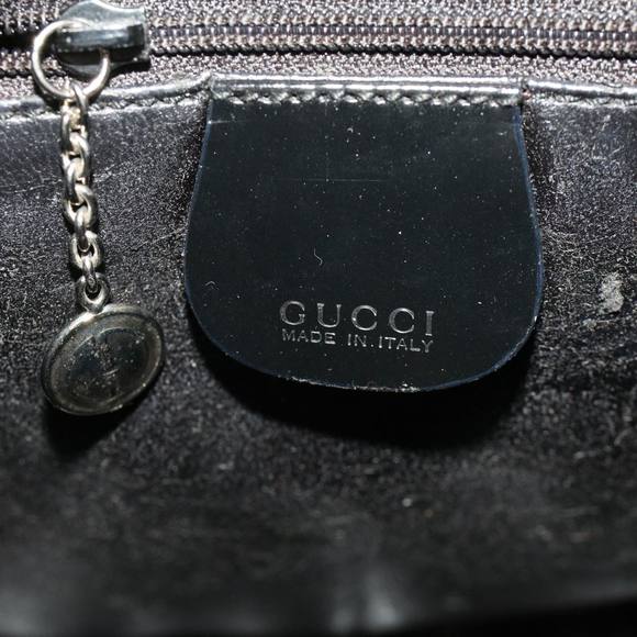GUCCI Interlocking Hand Bag Patent leather Black 000.1013.0504 Auth fm2490 - Picture 9 of 16